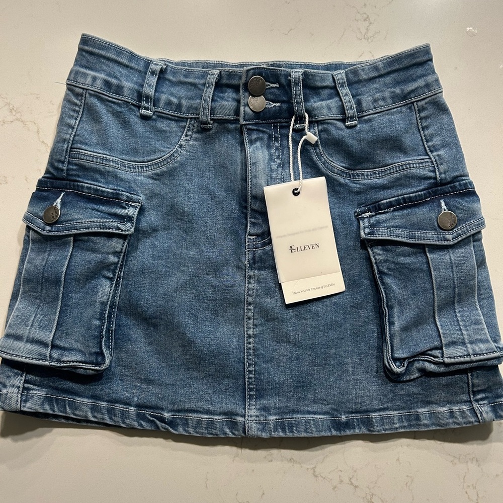 Blue Denim Mini Skirt